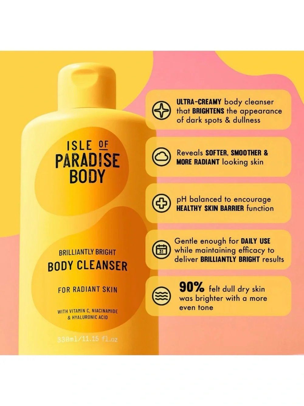 Isle of Paradise Body Brilliantly Bright Body Wash 11.15oz